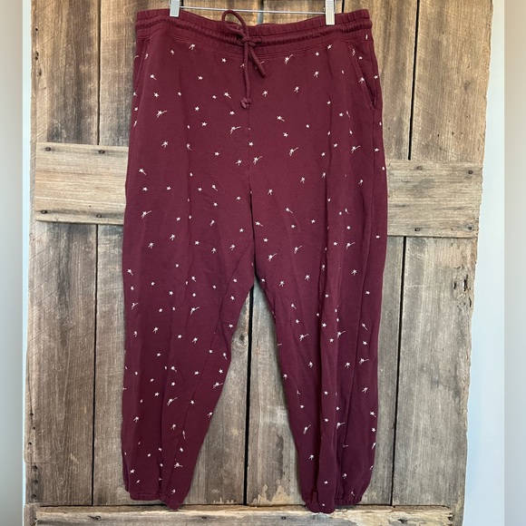 LOU GREY Size XXL Terry Cloth Cotton Soft Shooting Star Sweatpants - Picture 1 of 6